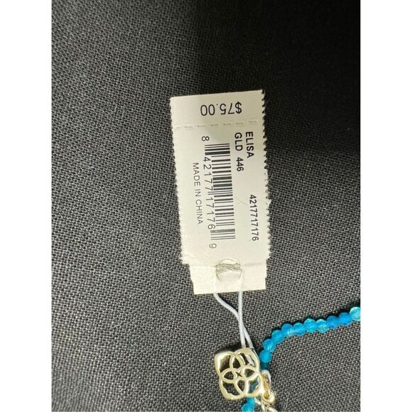 NWT Kendra Scott Aqua beaded Elisa necklace - Picture 3 of 3